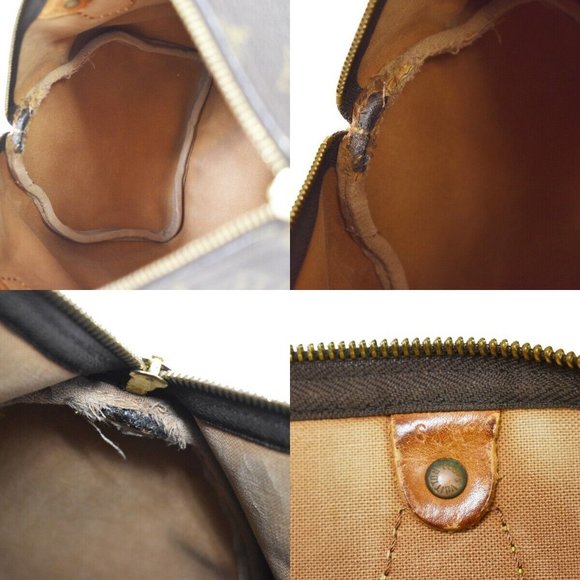 Authentic LOUIS VUITTON Speedy 30 Travel Hand Bag Monogram Leather Brown - Picture 5 of 10